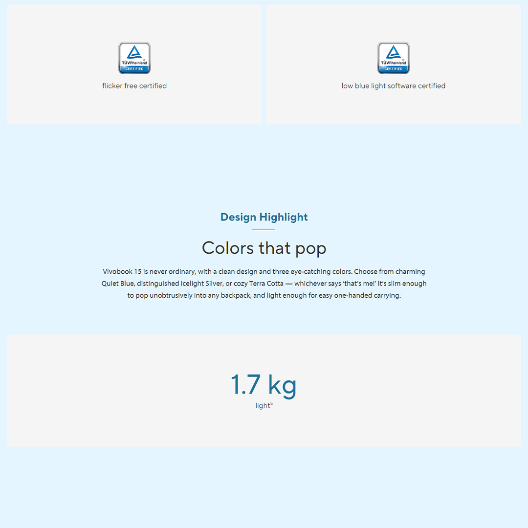 ASUS Vivobook 15  Laptop A1502Z-ABQ2141WS | Intel Core i5-12500H | 8GB+512GB SSD | 15.6-inch FHD | Windows 11 | Laptop with 2 Years Warranty