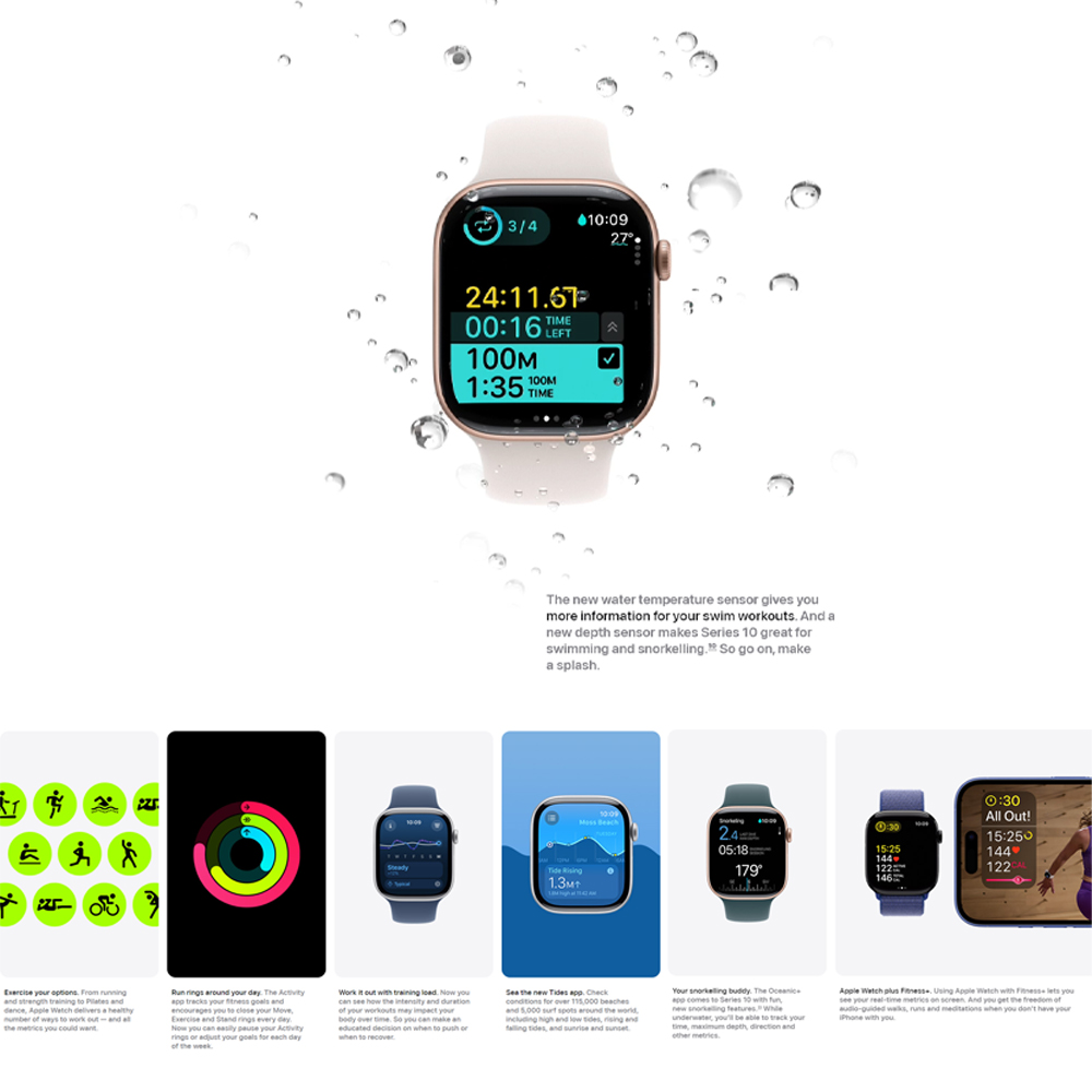 Apple Watch Series 10 Natural Titanium / Silver Aluminium GPS/ GPS + Cellular | LTPO3 OLED Always-On Retina display | Temperature sensing