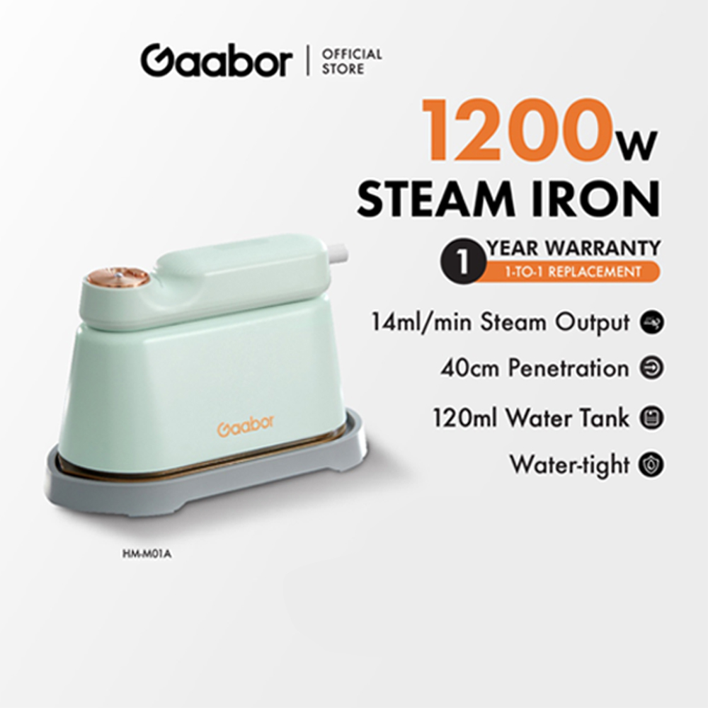 Gaabor 1200W Handheld Steamer Iron Parameters HM-M01A | Dual-Core Turbo 30s Rapid Heating | One Machine For Multiple | Perfect Travel Companion | 1  Year General Warranty