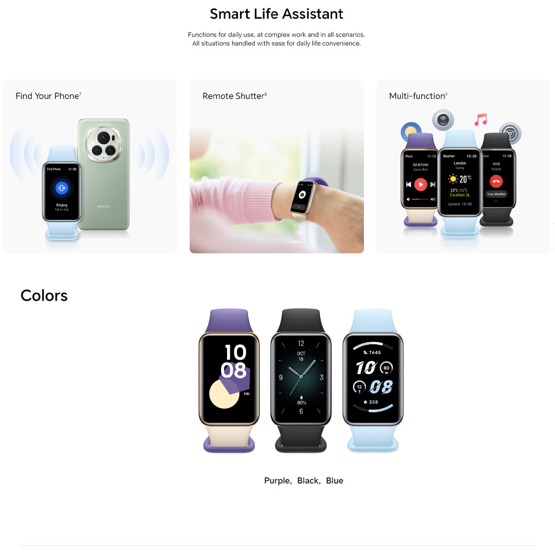 HONOR Band 9 | 1.47" Large AMOLED Screen |  Intelligent 24-Hour Heart Rate Monitor | 14 Days Long Battery Life | 10 Professional Workout Modes | Smart Band with 1 Year Warranty