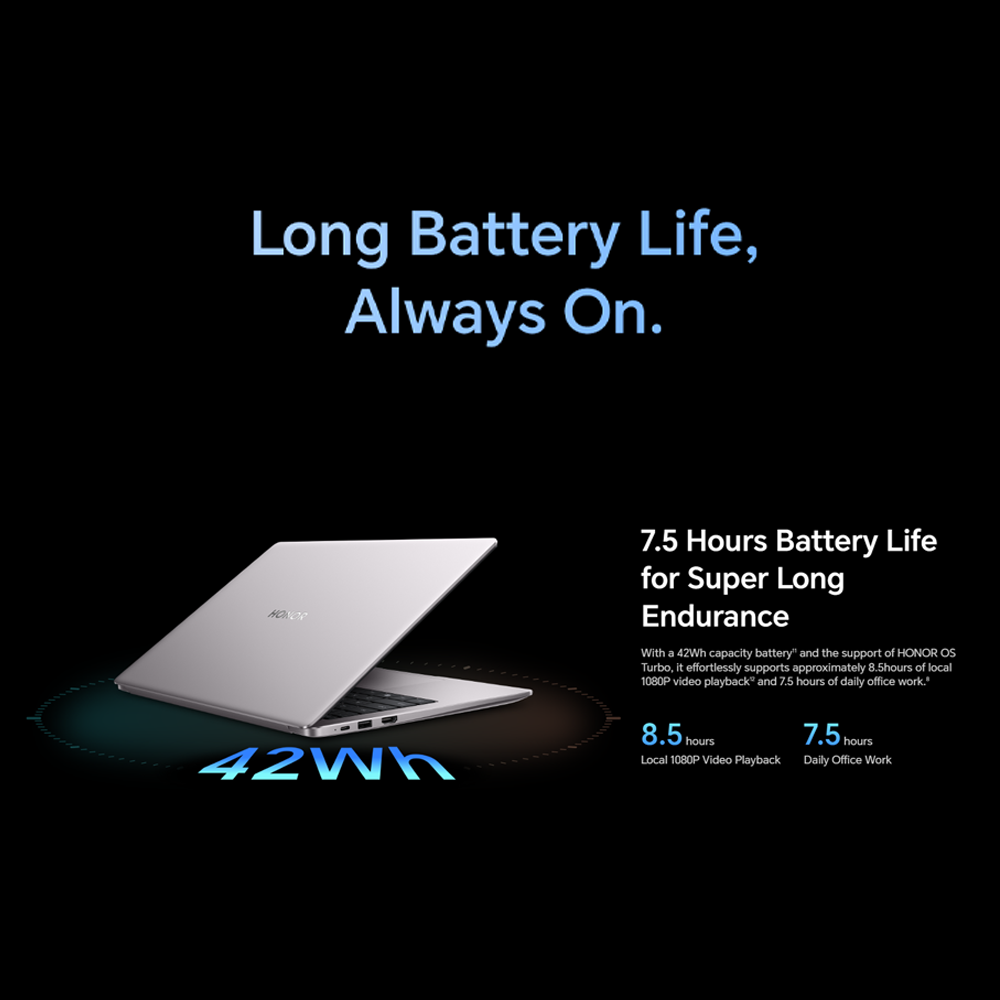 HONOR MagicBook X14 2025 Laptop 8GB+512GB | Windows 11 Home | 14-inch | 42Wh Longer Battery Life without Charge