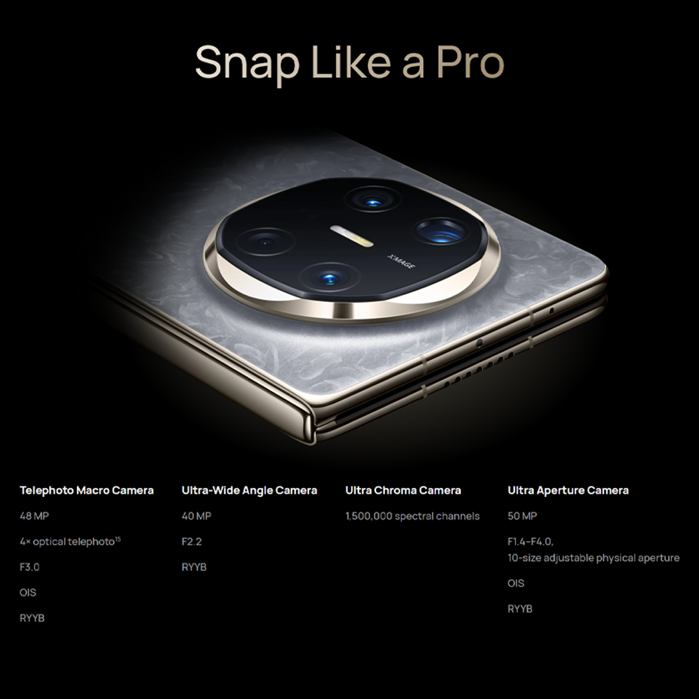 HUAWEI Mate X6 12GB+512GB | 7.93 inch, Foldable LTPO OLED | 50MP Main Camera | Kirin 9020, Octa-core | Si/C Li-Ion 5110, 66W Fast charging