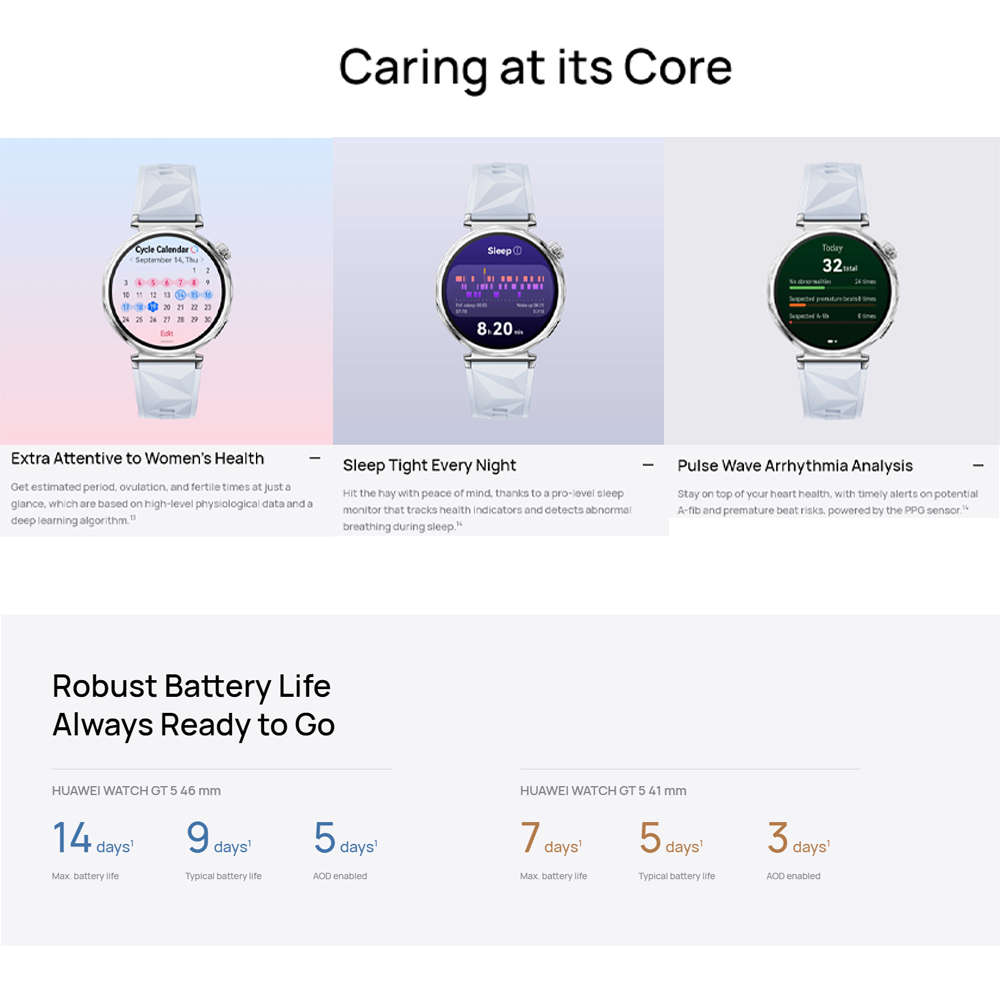 Huawei WATCH GT 5 | Up to 2-Week Battery Life | Sculpted look, geometric feel | Sharp-Edged Design