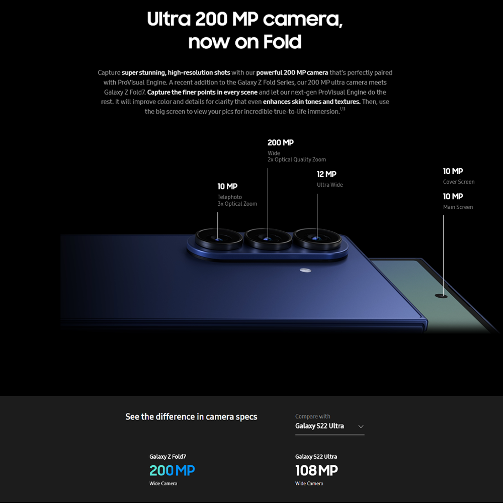 SAMSUNG Galaxy Z Fold7 | 200 MP Ultra Camera | Snapdragon 8 Elite | 8" Foldable Dynamic LTPO AMOLED 2X Display