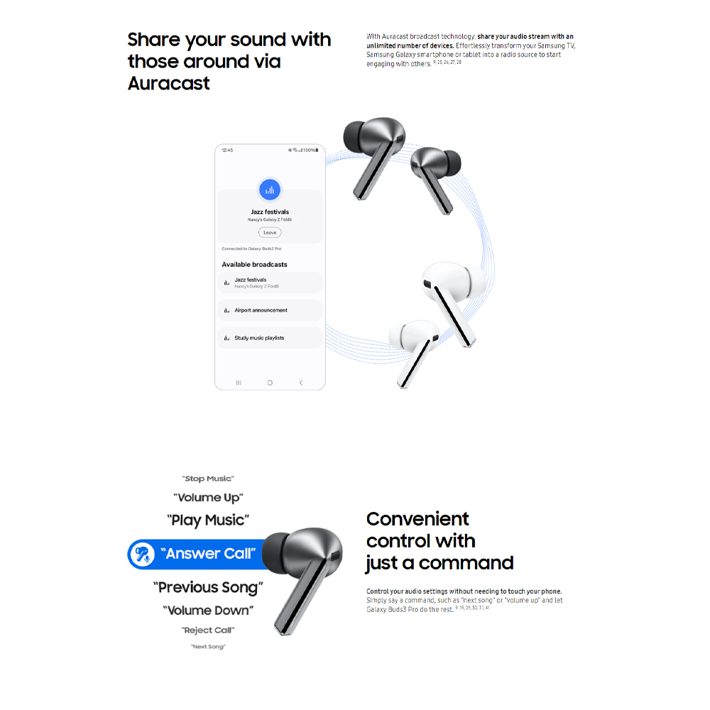 SAMSUNG Galaxy Buds3 | Dive Into The Depths Of Sound | Ultimate Hi-Fi | Adaptive EQ/ANC | Availability of Galaxy AI Features