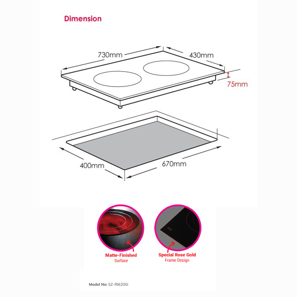 SENZ 2 Burners MultiCooker & SmartCooker  SZ-RI6200i / SZ-RC8200i / SZ-RI3600i | Touch Button | LED display | Pre-set heat level | Burners with 1 Year Warranty