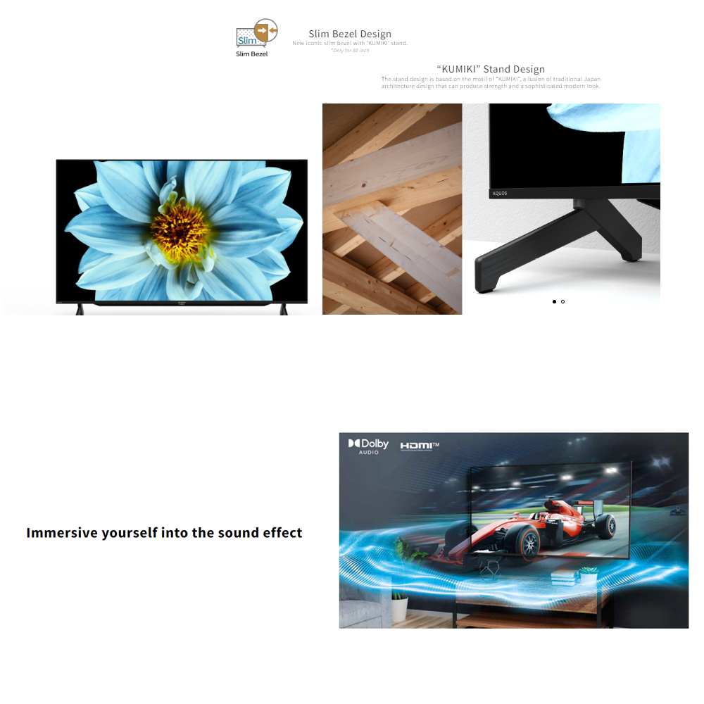 SHARP 32" AQUOS FHD Google TV 2TC32EG1X | Game Low Latency | Slim Bezel Design | Google Assistant