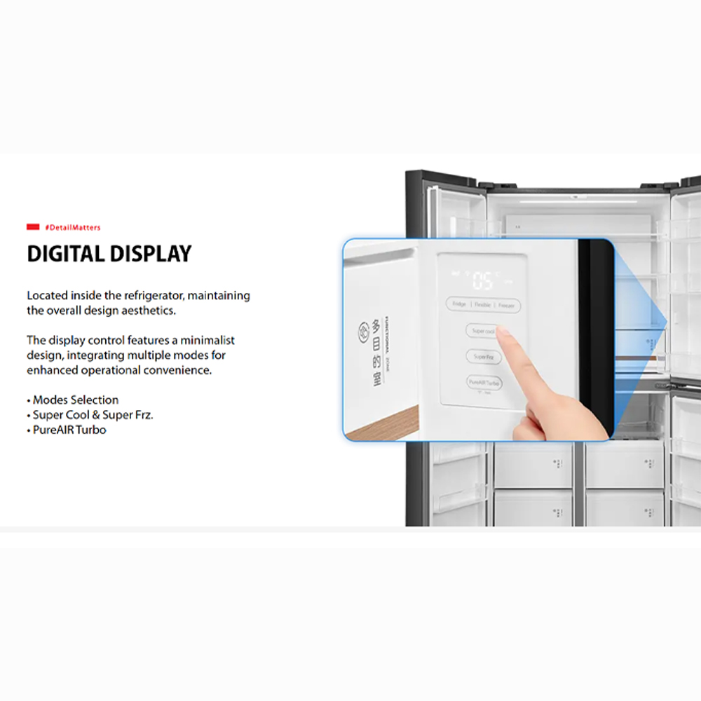 TOSHIBA 820L NaturePURE Multi Doors Origin Inverter Refrigerator GR-RF900WI-PMY(06) | NaturePURE | Roomy Storage | Extra Fresh