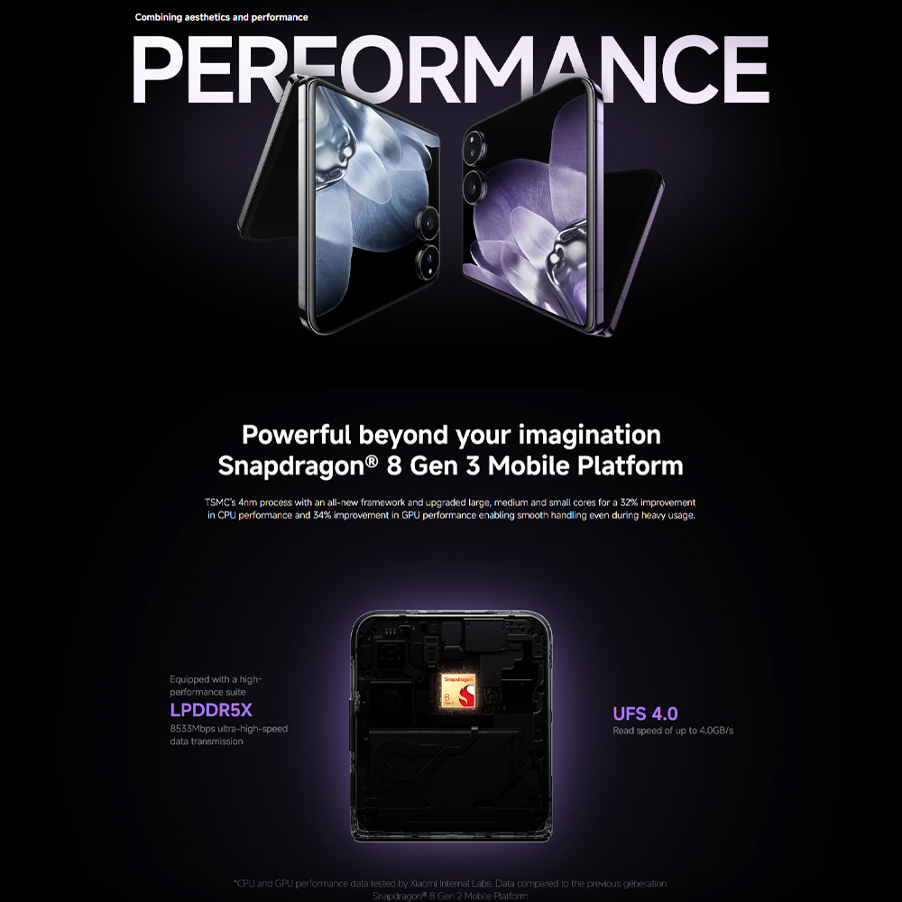 Xiaomi Mix Flip 12GB+512GB | 6.86" | Dual SIM | Android 14, HyperOS | Qualcomm SM8650-AB Snapdragon 8 Gen 3 (4 nm)