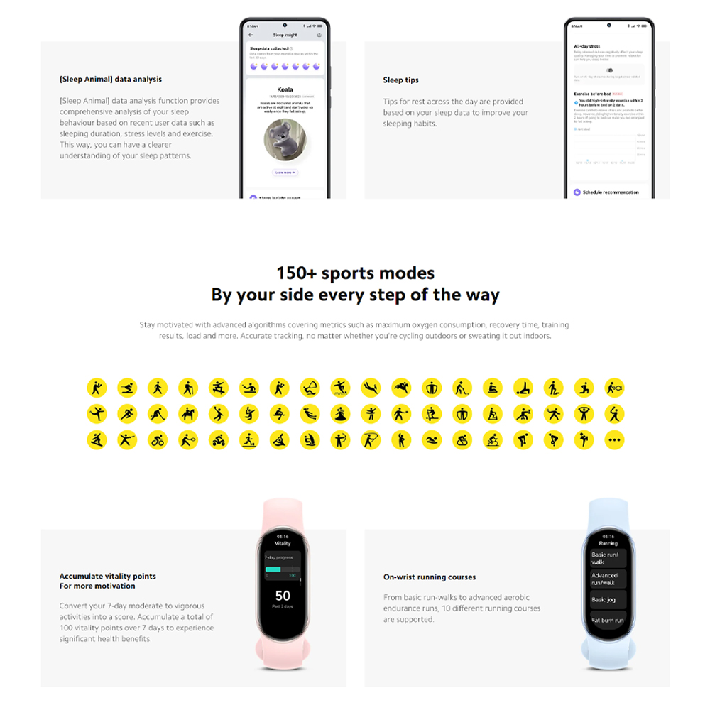 Xiaomi Smart Band 9 | Colourful metallic frame | 150+ sports modes | 1.62'' AMOLED display