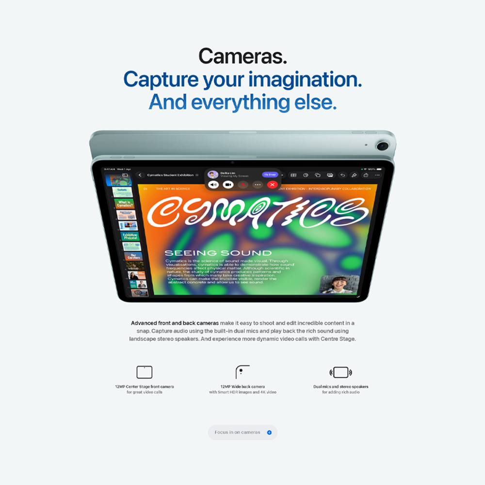 Apple iPad Air (M4) Wi‑Fi/ Wi-Fi + Cellular | 11"/13" | 12MP Rear Camera | Apple M4 Processor | iPadOS 26.3 | Li-Po 7606 mAh