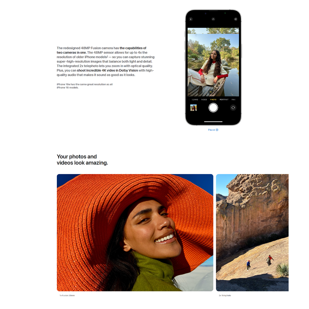 Apple iPhone 16e | 6.1″ , Super Retina XDR display | 48MP Main Camera | A18 chip with 4‑core GPU | Smartphone with 1 Year Warranty