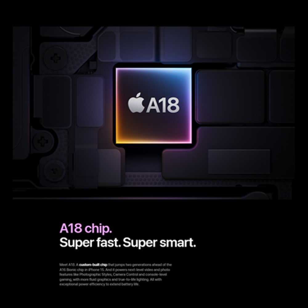 Apple iPhone 16 | 6.1" Super Retina XDR OLED | 48 MP Main Camera | Apple A18 (3 nm) | USB Type-C 2.0, DisplayPort | Stereo Speakers Sound | Smartphone with 1 Year Warranty