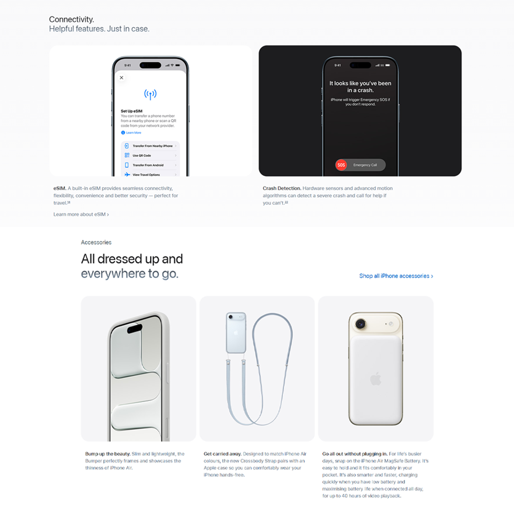 Apple iPhone Air | The Thinnest iPhone Ever | 6.5-inch Display | Durable Ceramic Shield Front and Back | 48MP Fusion Camera System and Center Stage Front Camera
