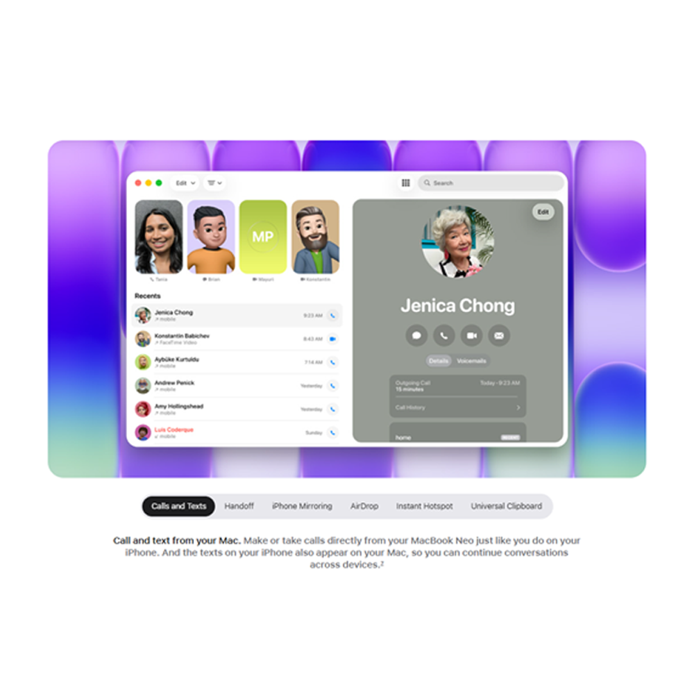 Apple MacBook Neo 8GB+256GB/ 8GB+512GB | 13-inch | Apple A18 Pro chip with 6‑core CPU and 5‑core GPU | Built-in privacy | 1080p FaceTime HD camera