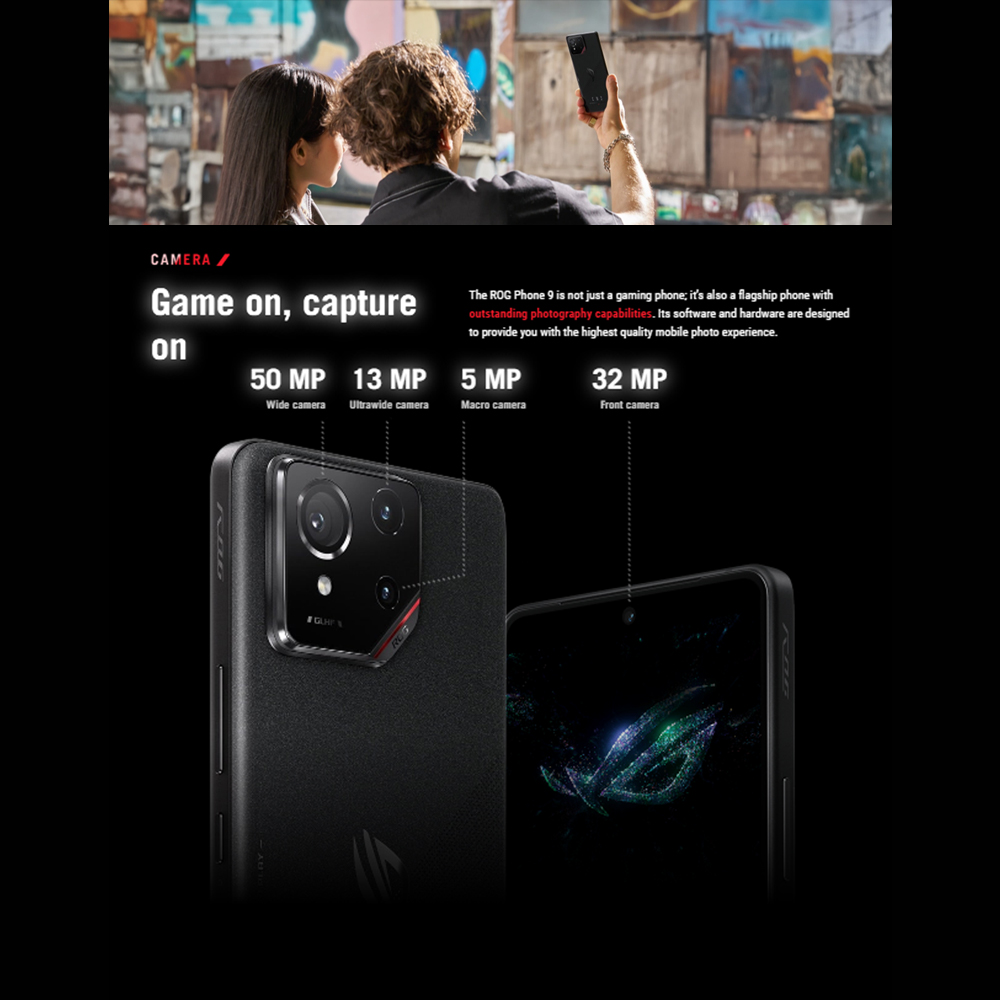 ASUS ROG Phone 9 12GB+256GB | 32 MP RGBW Ultrawide selfies | AniMe Vision | AeroActive Cooler X Pro