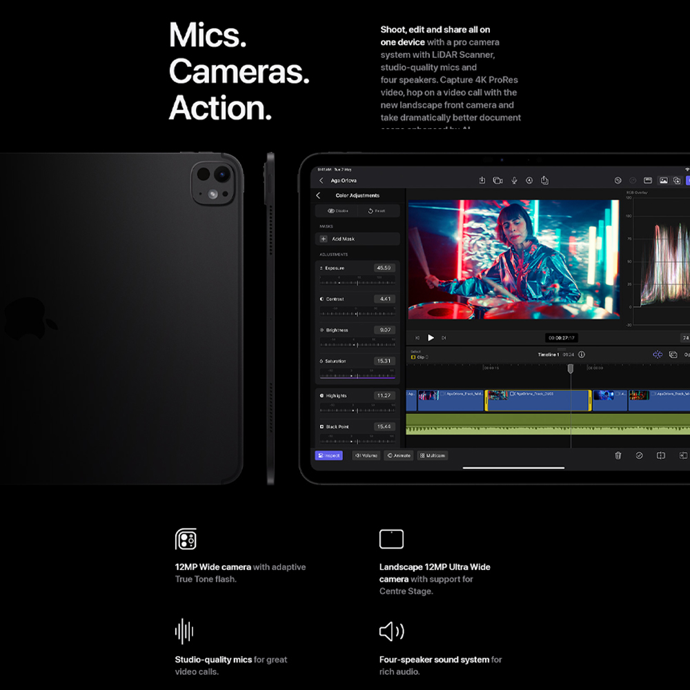 Apple iPad Pro 13-inch (4th generation) Wi-Fi + Cellular 2024 16GB+2TB / 16GB+1TB / 8GB+512GB / 8GB+256GB | All-new pro design | Ultra Retina XDR | All-new Apple Pencil Pro |  1  Year General Warranty