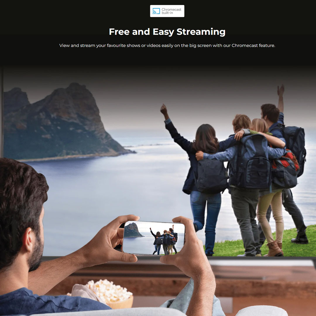 Caixun 50"/55:/65" 4K LED Google TV (ProViXio) C50V1UG/C55V1UG/C65V1UG | Dual High-Power Speakers | Stunning 4K Resolution | Bezel-less Frame | Smart TV with 3 Year Warranty