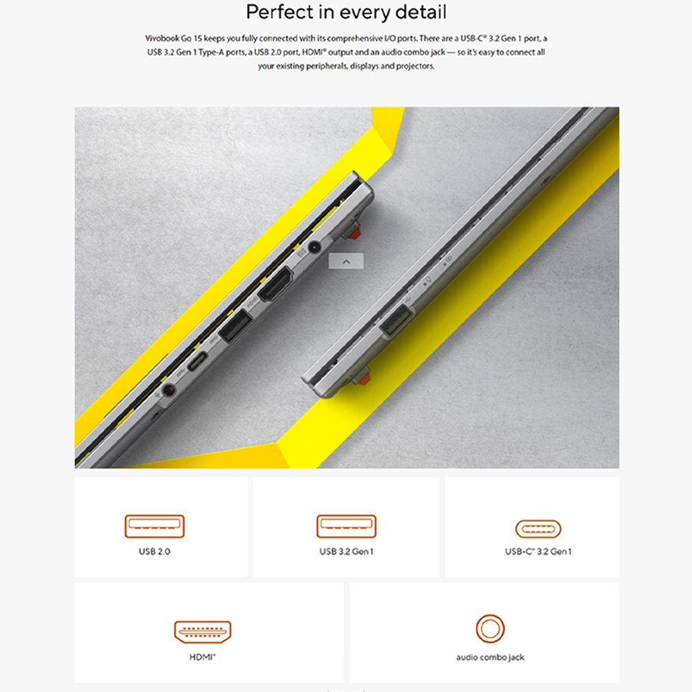 ASUS Vivobook Go 15  Laptop E1504F-ANJ466WS  | System Diagnosis | Function Key Lock | WiFi SmartConnect | 2  Year General Warranty