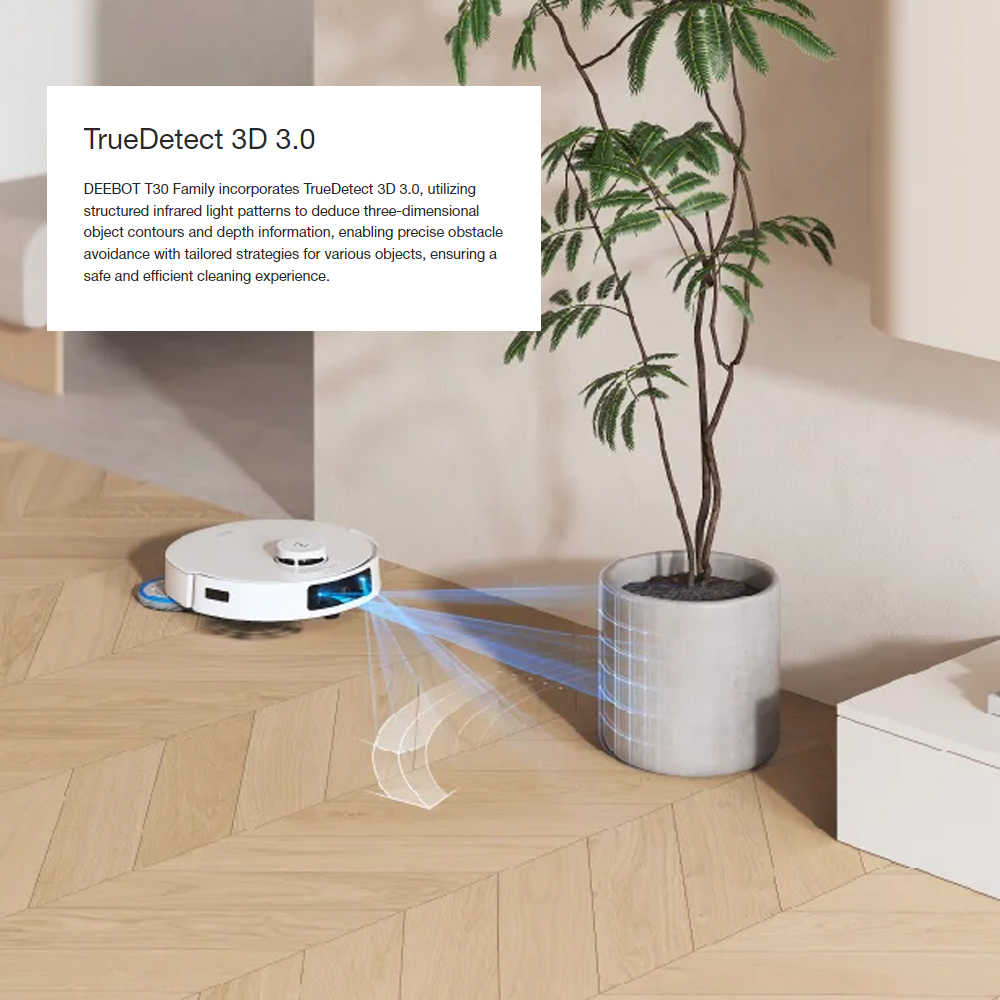 Ecovacs 11000Pa DEEBOT PRO OMNI T30 | Mini OMNI Station | Stylish Appearance | TruEdge Adaptive Edge Mopping