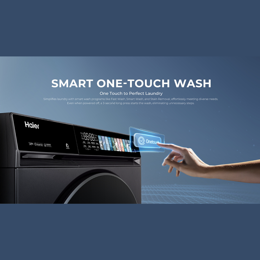HAIER 14KG Color AI Inverter Front Load Washing Machine HW140-BP14367S8U1 | Wifi Control | Smart Wash |  5 Star Energy Saving Rating