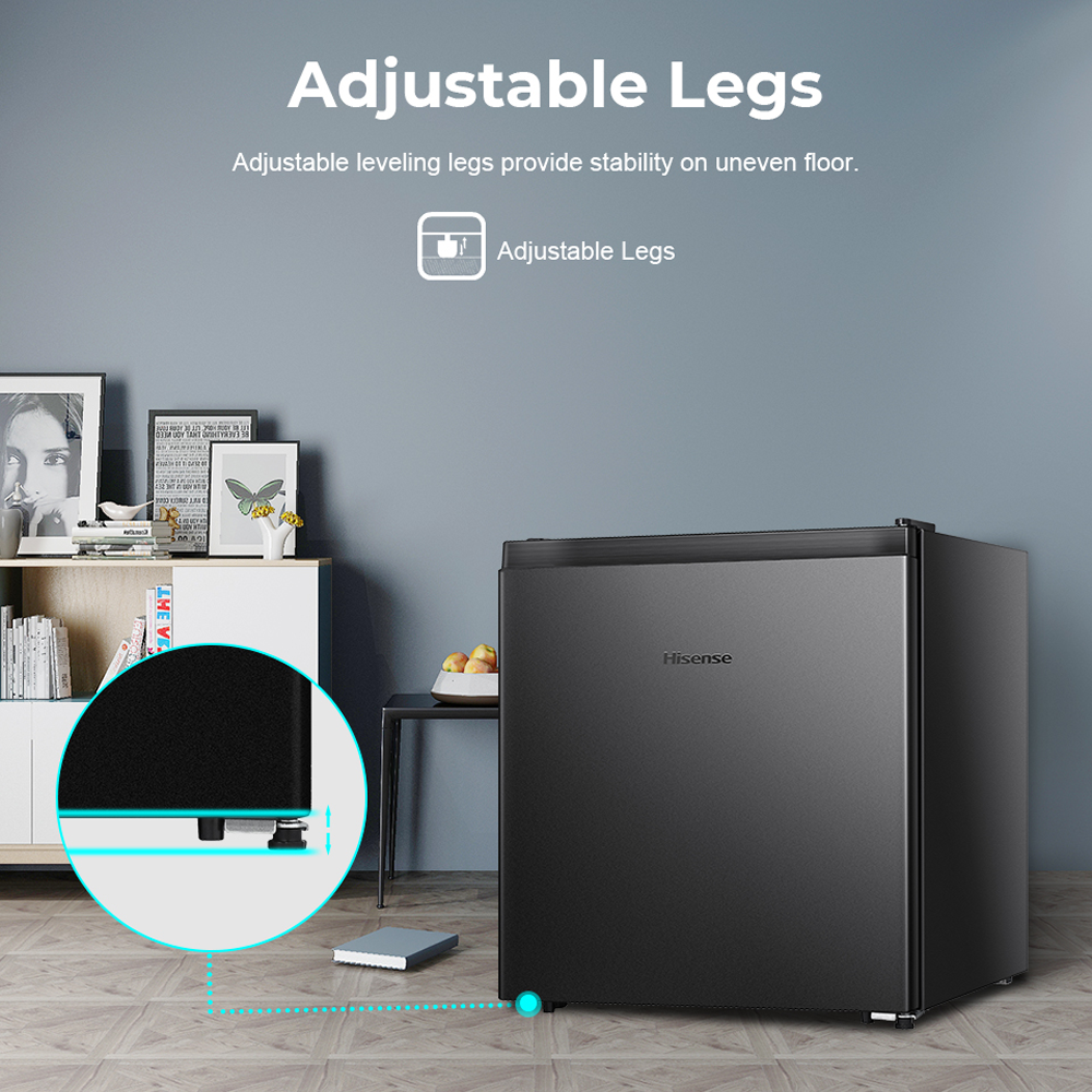 HISENSE 60L Minibar RR60D4ABN Single Door Fridge Mini Bar Refrigerator | Reversible Door | Separate Chiller Zone | Adjustable Thermostat