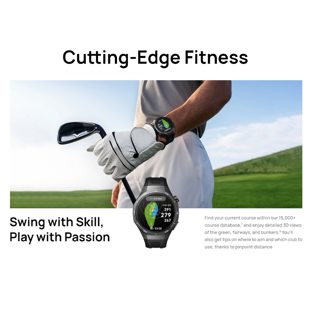 Huawei WATCH GT 5 Pro | Sculpted with aerospace-grade titanium alloy | Pro-Level Sports Golf Courses Map
