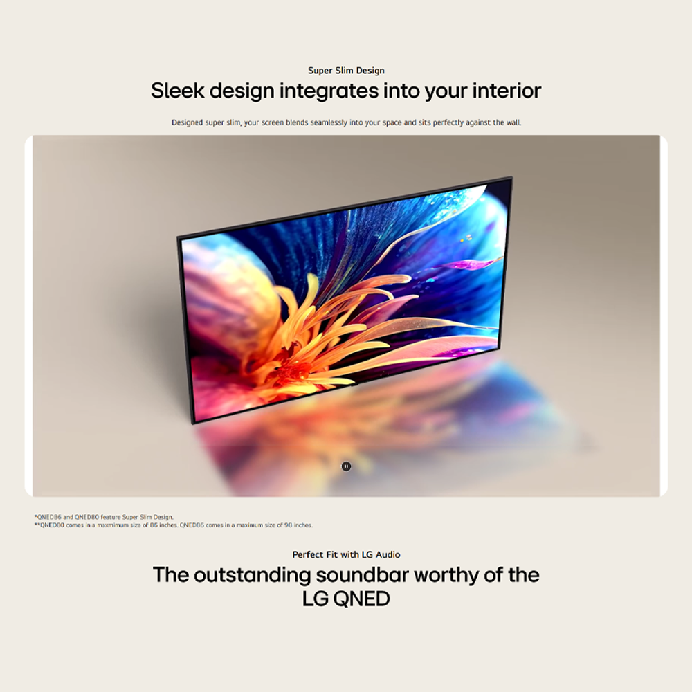 LG 55"/65"/75" QNED80 AI 4K UHD LED Smart TV QNED80TSA | 4K Upscaling | Dynamic Tone | HDR10 / HLG Mapping | AI Sound Pro