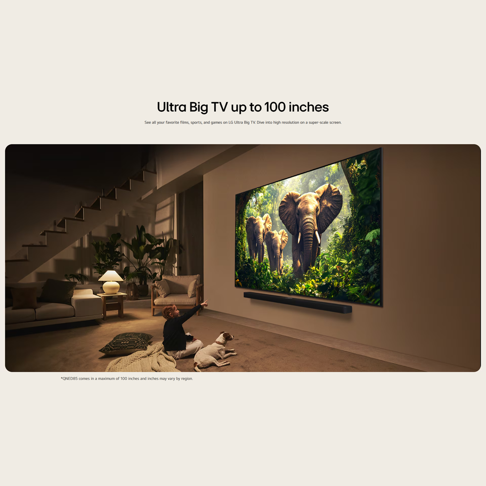 LG 55"/65"/75"/86"/100" 4K UHD QNED evo AI MiniLED Smart TV QNED86AS | Alpha 8 AI Processor Gen2 | Dynamic QNED Colour | Dolby Vision / HDR10 / HLG