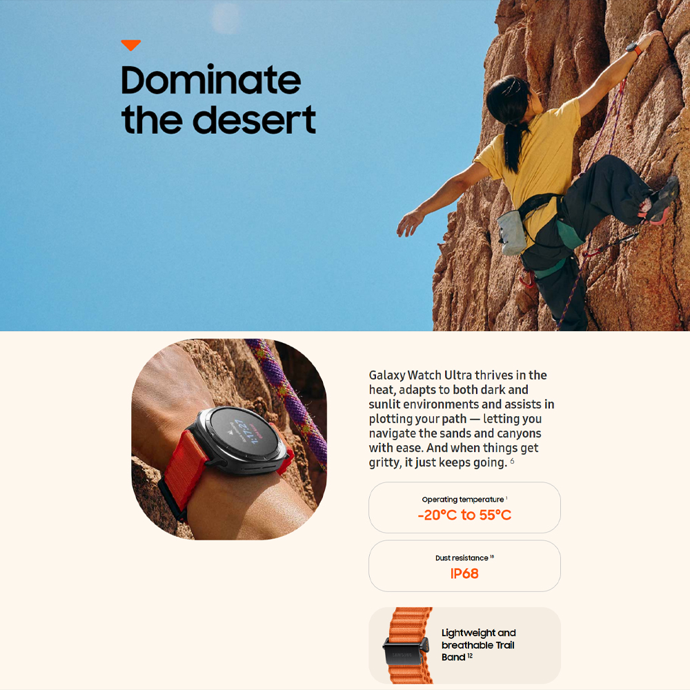 SAMSUNG Galaxy Watch Ultra (LTE) 47mm | 10 ATM water resistance | Immediate Safety Siren | Dual-Frequency GPS