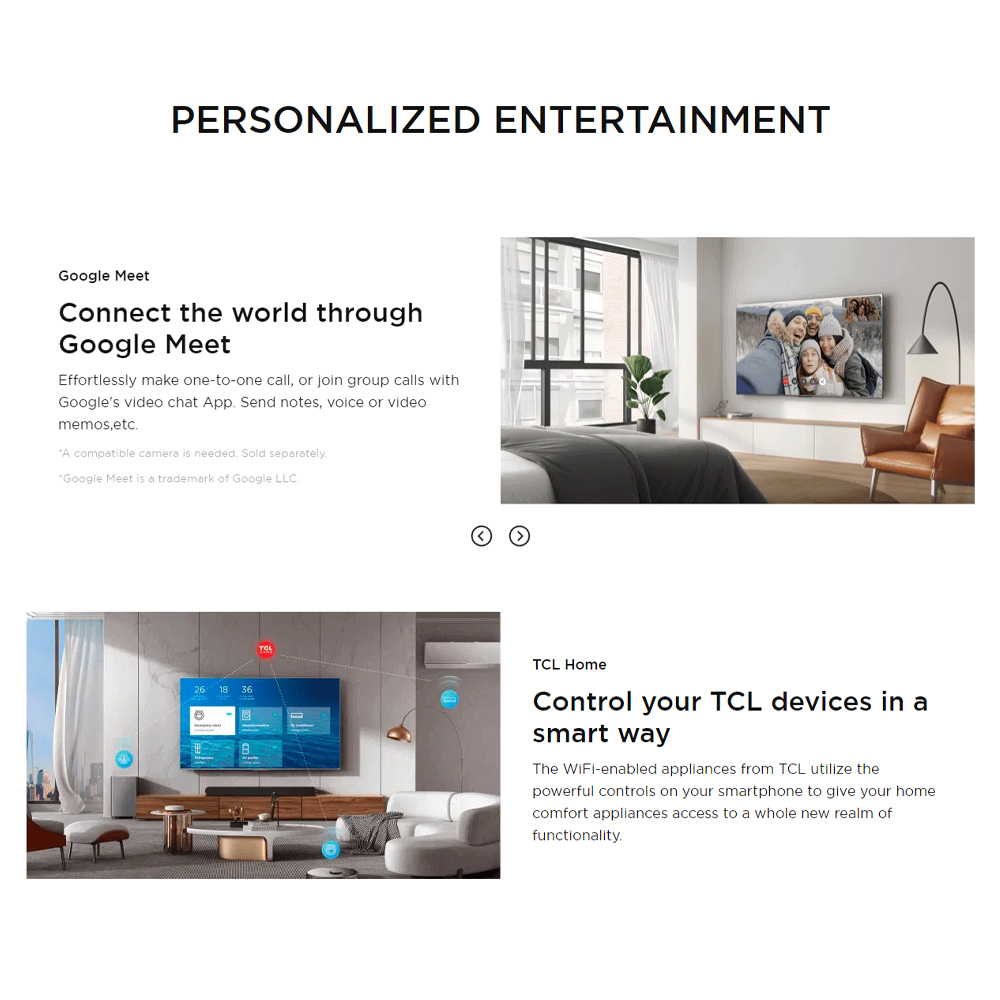 TCL 43" 50" 55" 65" 75" P755 4K UHD Google TV | Slim & Uni-body | AiPQ Processor | | T-SCREEN | 120Hz Game Accelerator