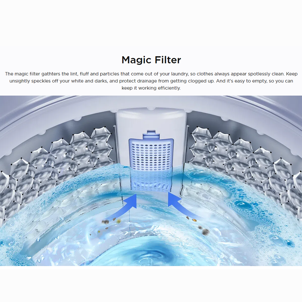 TCL 7KG/11KG Top Load Washing Machine TWA70-A101M-09/ TWA110-F307GM-09 | Fuzzy Control | Magic Filter | Drum Clean | TCL Honeycomb Drum |  Child Lock | 24 Hours Delay | Memory Backup