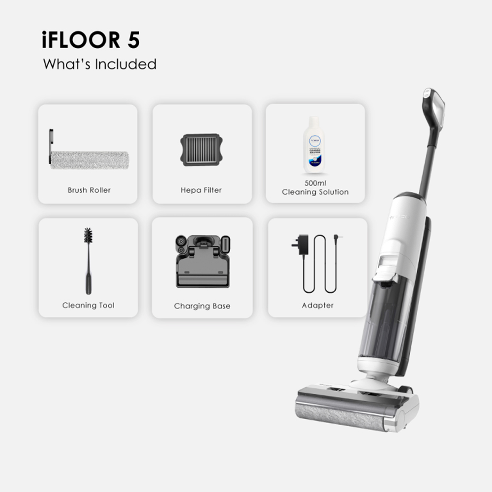 Tineco 20AW Cordless Wet Dry Floor Washer Vacuum Cleaner iFloor 5 | Wash and vacuum floors in one step | Hands-free self-cleaning cycle