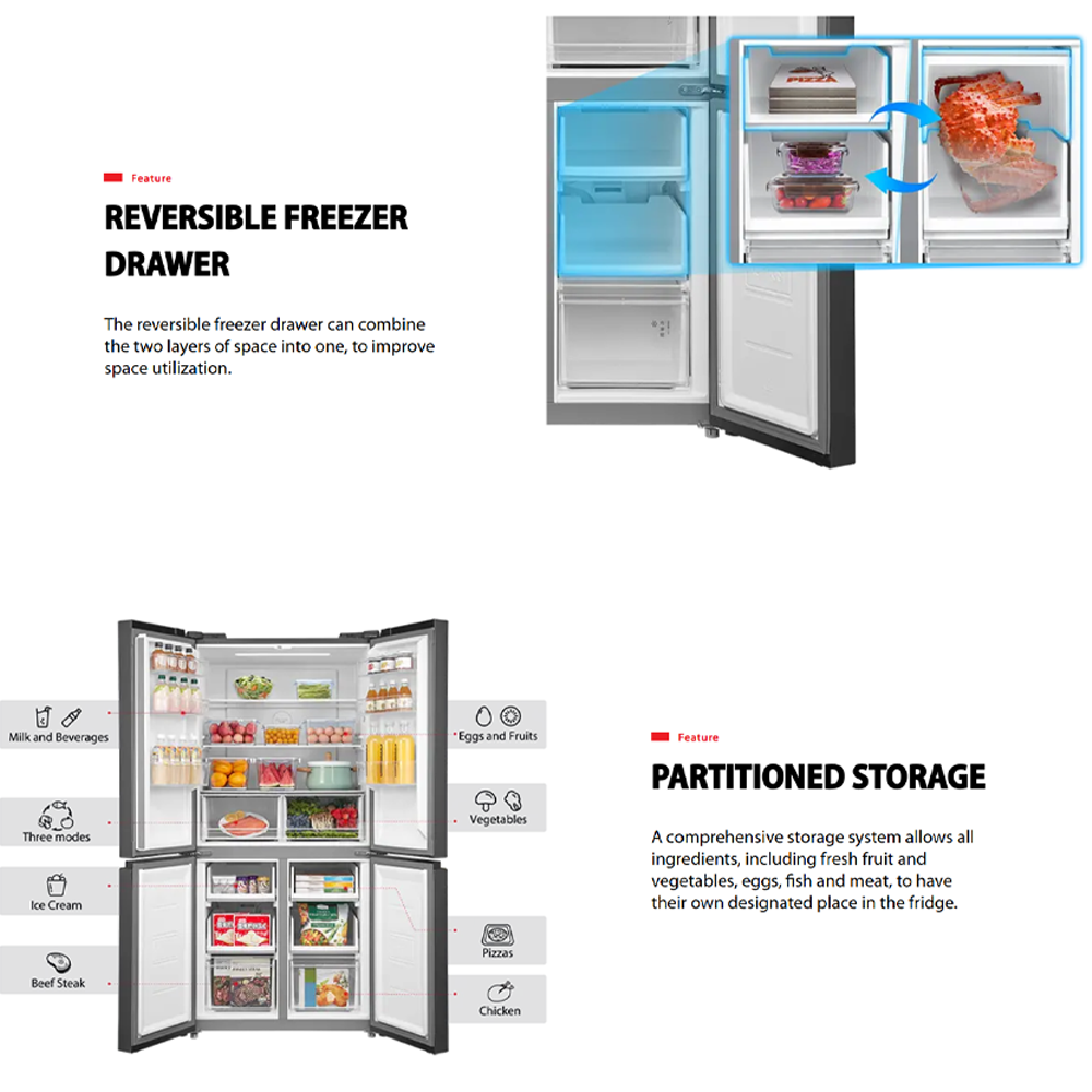 TOSHIBA 530L Multi Doors Origin Inverter IoT Refrigerator GR-RF531WI-PMY(60E) | Smart Control | PUREBIO- Ag+ ion | Smart Sensor
