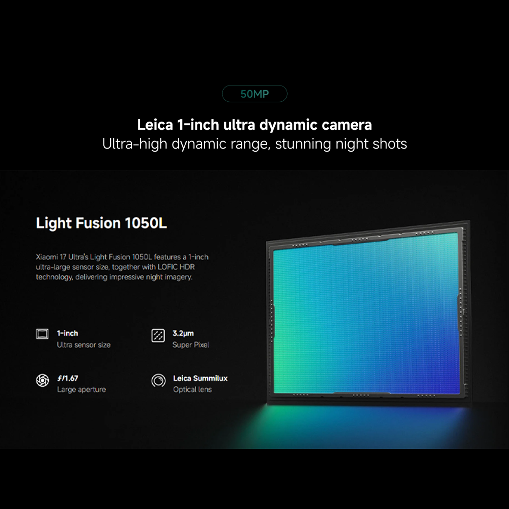 Xiaomi 17 Ultra 16GB+512GB/16GB+1TB | 6.9", LTPO AMOLED | 50MP Rear Camera | Qualcomm SM8850-AC Snapdragon 8 Elite Gen 5 (3 nm) | Li-Po 6000mAh, Supports 90W fast charging