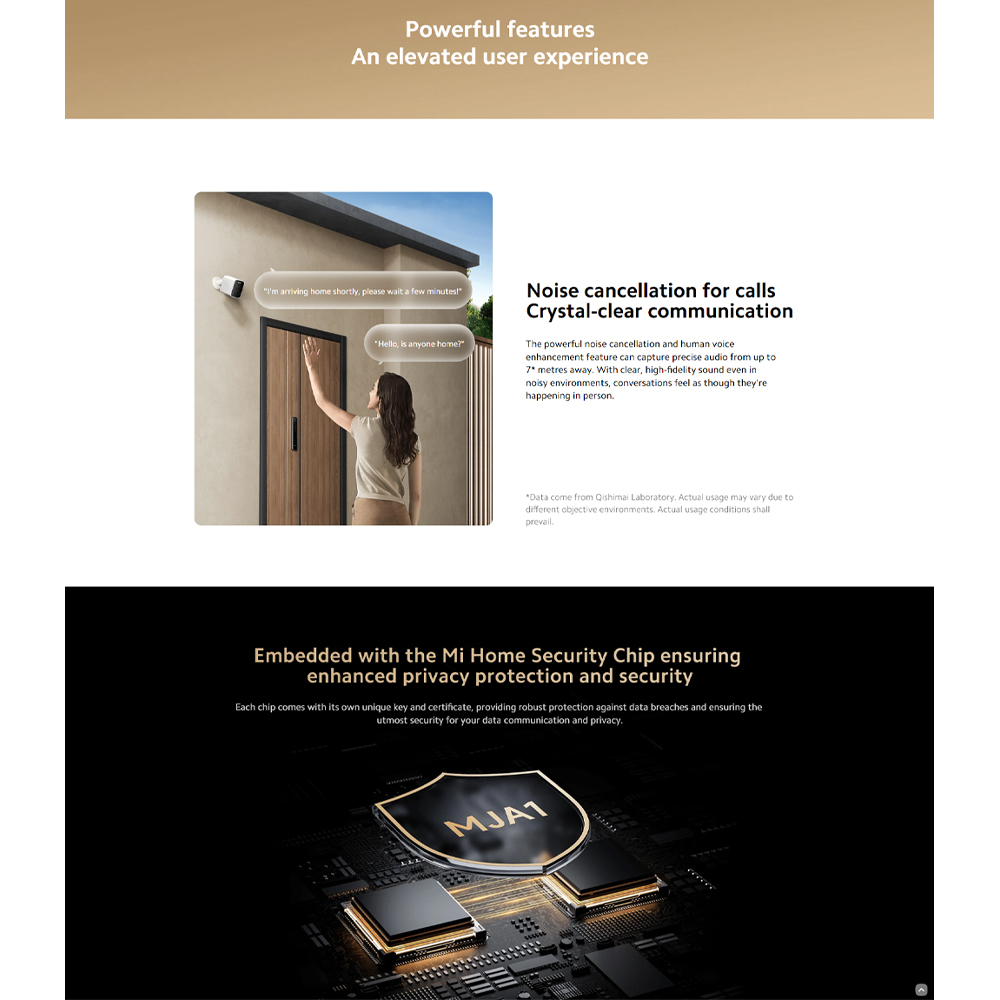 Xiaomi 2500P Outdoor Camera BW500 MJSXJ06BY | 6-month durable battery | 2.5K full-colour night vision