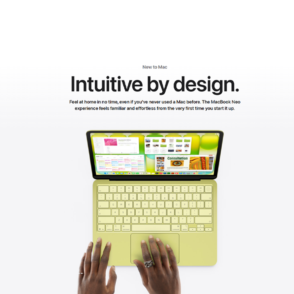 Apple MacBook Neo 8GB+256GB/ 8GB+512GB | 13-inch | Apple A18 Pro chip with 6‑core CPU and 5‑core GPU | Built-in privacy | 1080p FaceTime HD camera