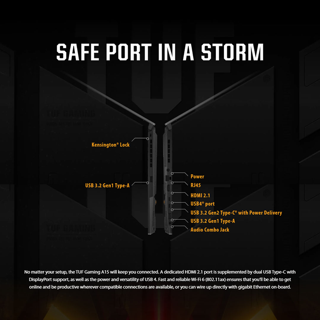 ASUS TUF Gaming A15  Laptop FA507N-ULP120W/ FA507N-ULP138W | AMD Ryzen 7 7735HS | 8GB+512GB SSD | 15.6-inch FHD | Windows 11 | Laptop with 2 Years Warranty