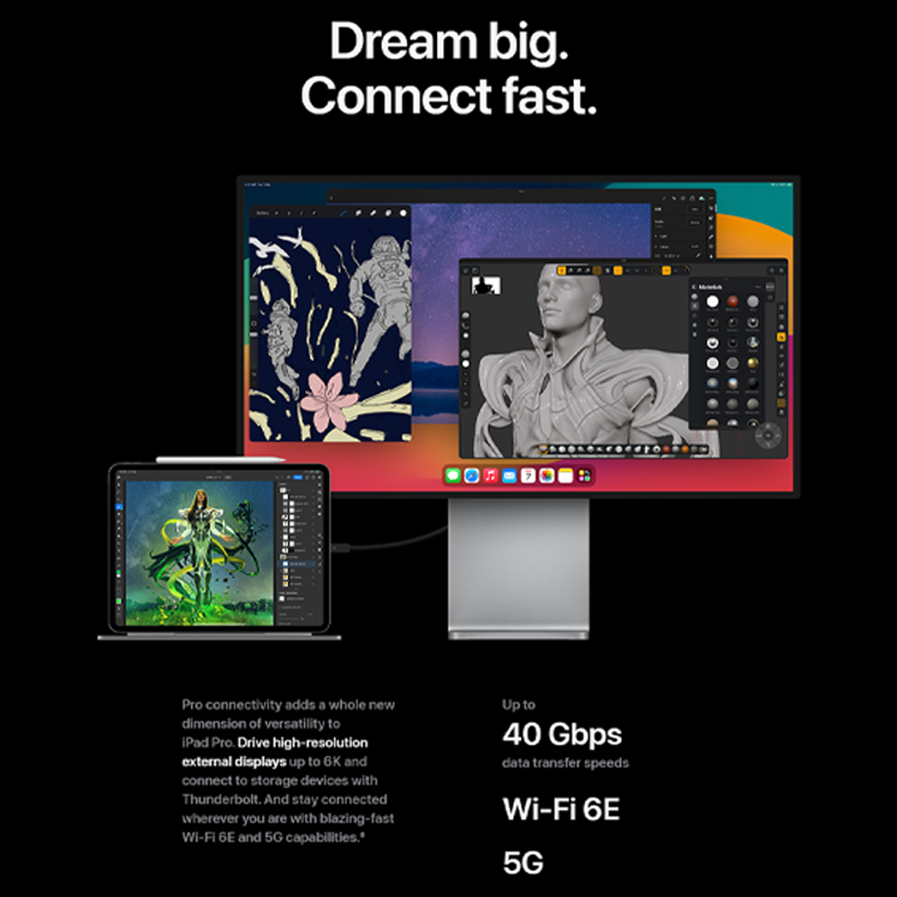 Apple iPad Pro 13-inch (4th generation) Wi-Fi + Cellular 2024 16GB+2TB / 16GB+1TB / 8GB+512GB / 8GB+256GB | All-new pro design | Ultra Retina XDR | All-new Apple Pencil Pro |  1  Year General Warranty