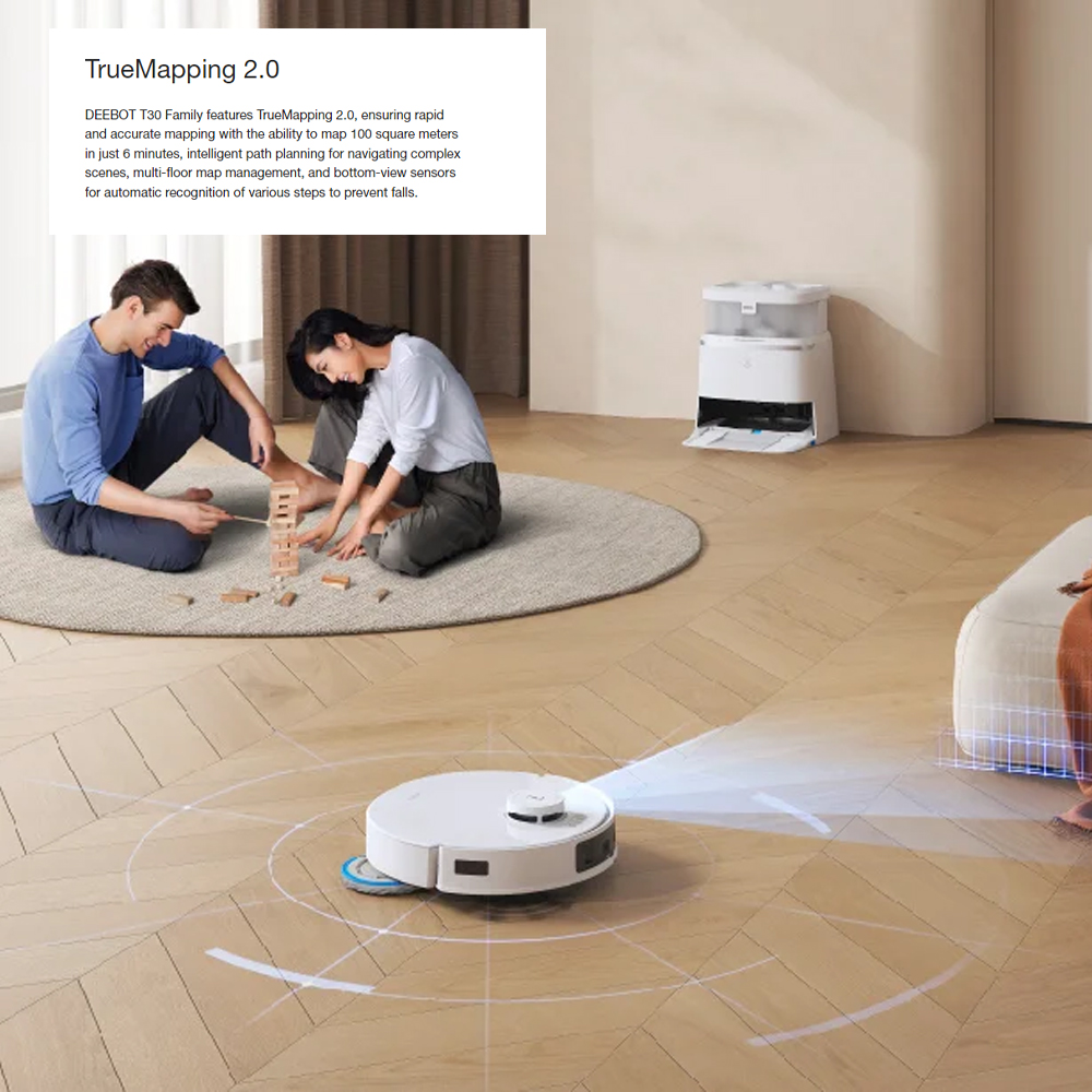 Ecovacs 11000Pa DEEBOT PRO OMNI T30 | Mini OMNI Station | Stylish Appearance | TruEdge Adaptive Edge Mopping