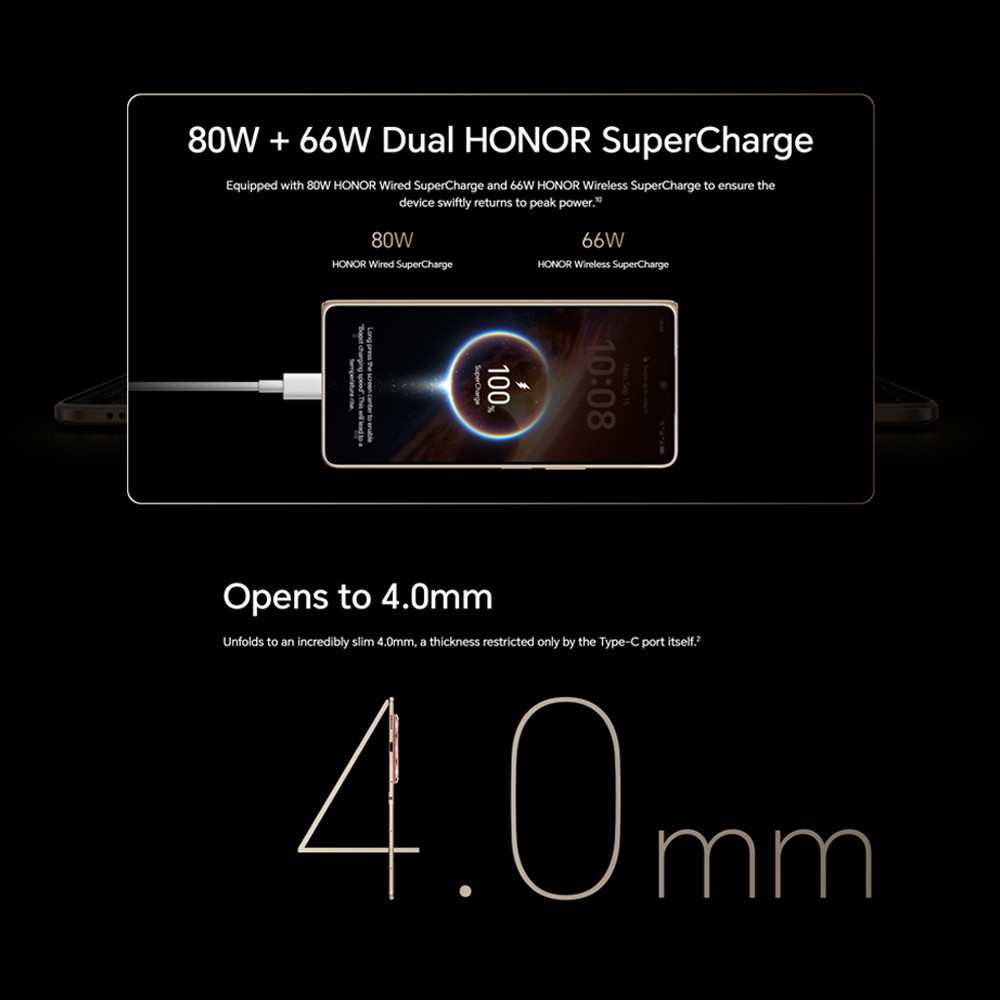 HONOR Magic V6  16GB+512GB / 16GB+1TB |Qualcomm Snapdragon® 8 Elite Gen 5 | 80W + 66W Dual SuperCharge |  IP68 & IP69