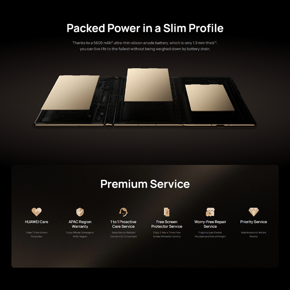 HUAWEI Mate XT Ultimate Design 16GB+1TB | 10.2 inch, Tri-foldable LTPO OLED | 50MP Main Camera | Kirin 9010, Octa-Core | Si/C Li-Ion 5600 mAh