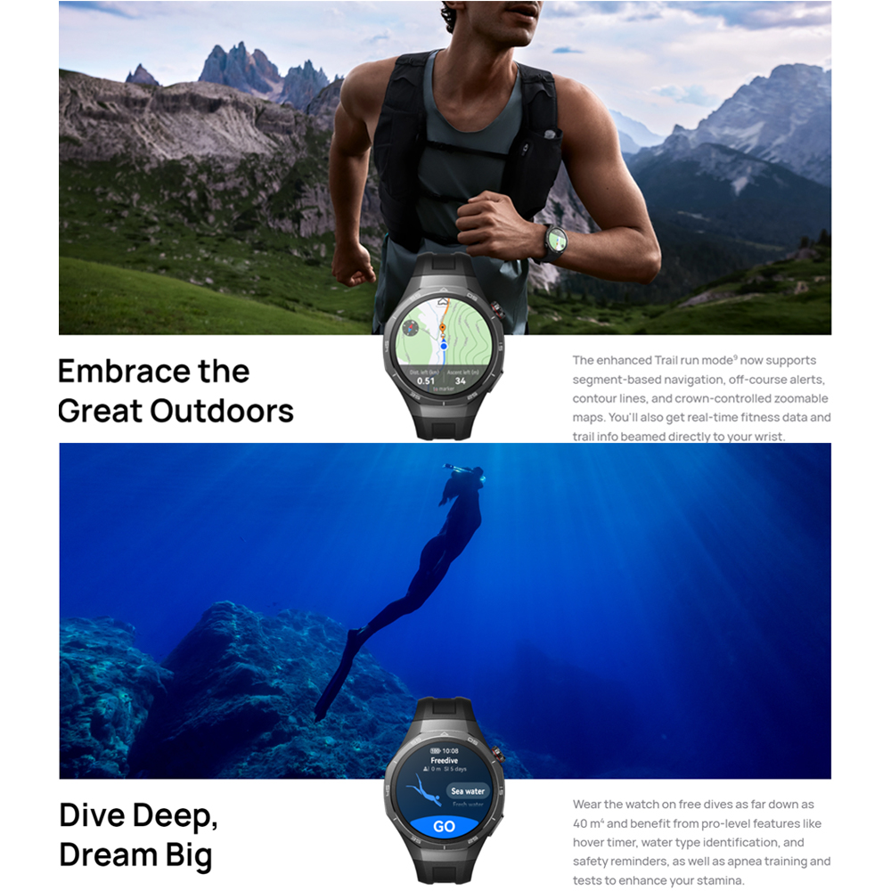 Huawei WATCH GT 5 Pro | Sculpted with aerospace-grade titanium alloy | Pro-Level Sports Golf Courses Map