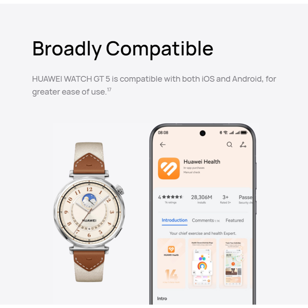 Huawei WATCH GT 5 | Up to 2-Week Battery Life | Sculpted look, geometric feel | Sharp-Edged Design