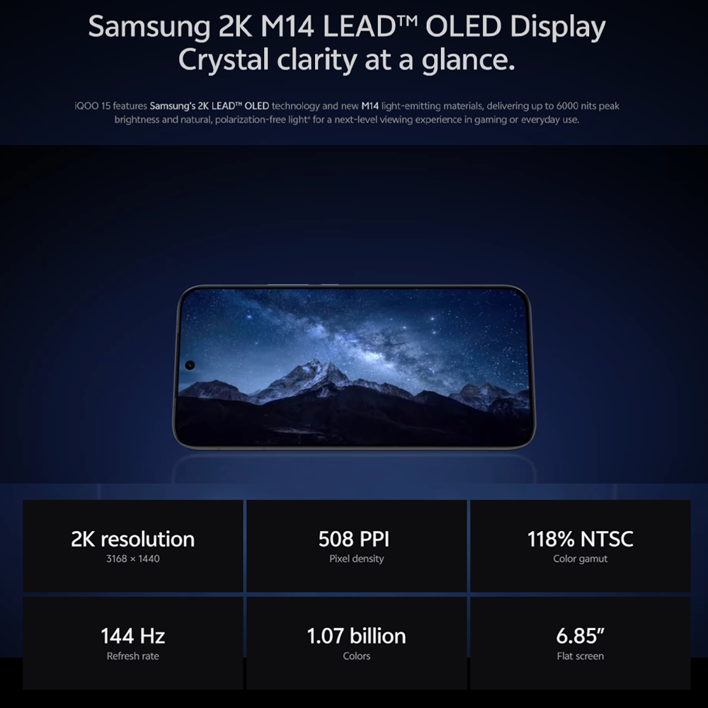 IQOO 15 5G | Snapdragon 8 Elite Gen 5 | Ultra-Large 8K VC Cooling System | 7000mAh Silicon Anode Battery | 100W FlashCharge