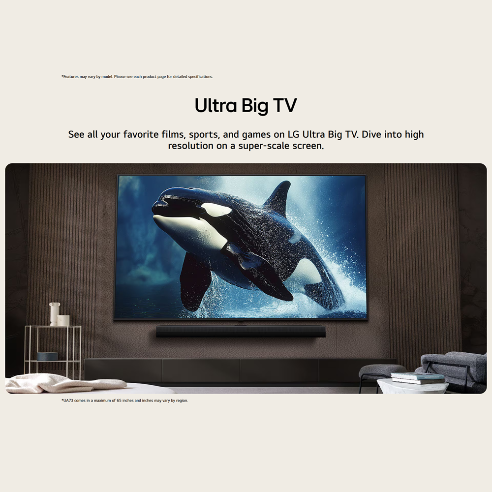 LG 43"/ 50"/ 55"/65" 4K UHD AI TV UA73 Smart TV 43UA7350PSB|50UA7350PSB|55UA7350PSB|65UA7350PSB | AI Magic Remote | AI Processor Gen8 |  HDR10 Pro