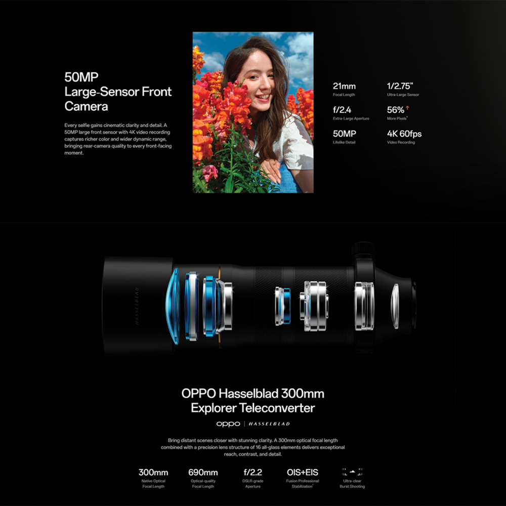 OPPO Find X9 Ultra 12GB+512GB/ 16GB+1TB | 6.82inch, LTPO AMOLED | 200MP Rear Camera | Qualcomm SM8850-AC Snapdragon 8 Elite Gen 5 (3 nm) | 7050mAh, Fast charging 100W wired