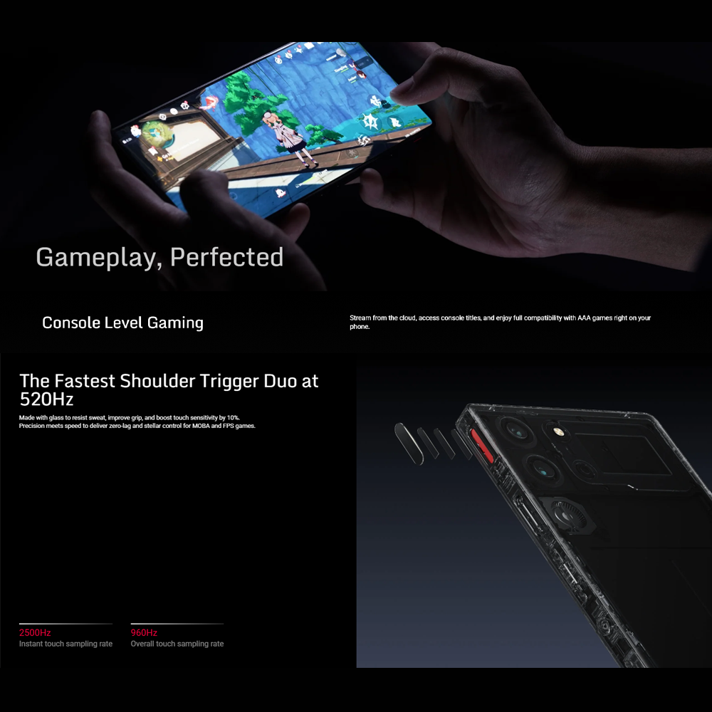 REDMAGIC 10 Pro | Battery 7050 mAh, 100W fast charging | 1.5K All-Screen Display with 144Hz | Snapdragon 8 Elite