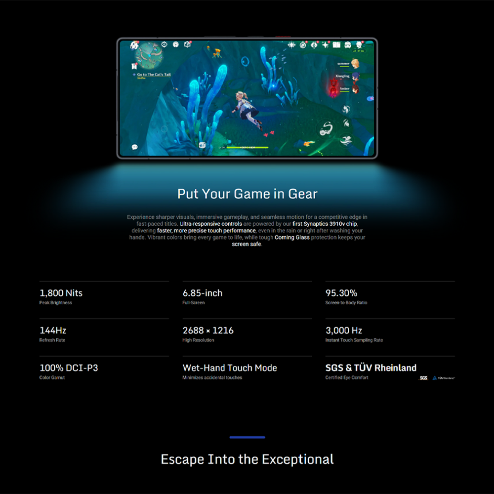 REDMAGIC 11 Pro | Snapdragon 8 Elite Gen 5 | AMOLED Display 144Hz Refresh Rate | 7500mAh Battery | 80W Fast Charging