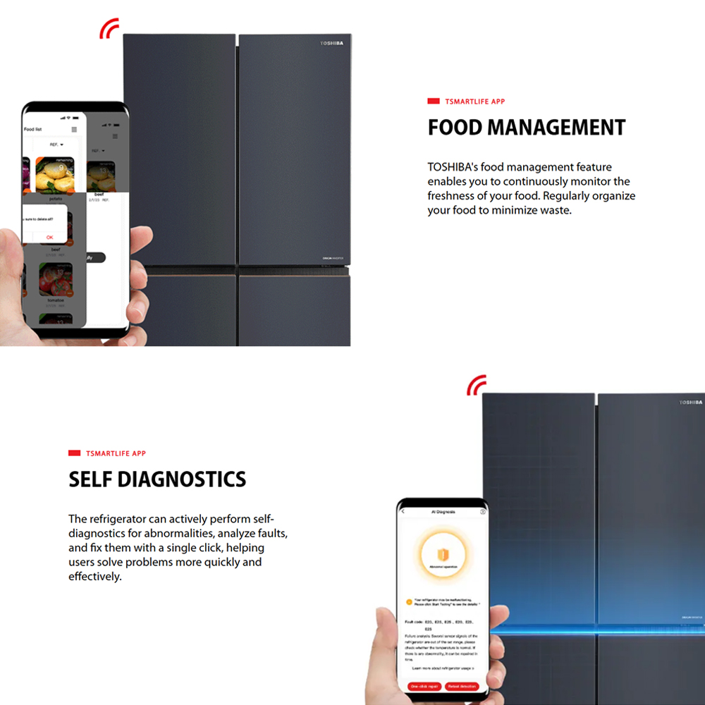 TOSHIBA 820L NaturePURE Multi Doors Origin Inverter Refrigerator GR-RF900WI-PMY(06) | NaturePURE | Roomy Storage | Extra Fresh